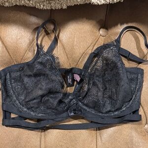 Victoria's Secret Very Sexy Strappy Unlimed Demi Sheer Black Lace Bra